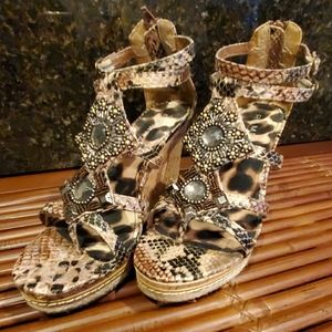 Snake skin Rampage Wedges